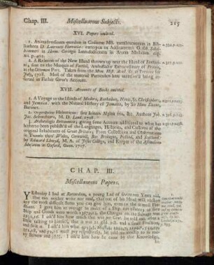 Chap. III. Miscellaneous Papers.