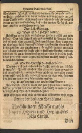 Forme der heiligen Handlung des Hochheiligen Nachtmahls Unsers Herrn und Heylandes Jesu Christi.