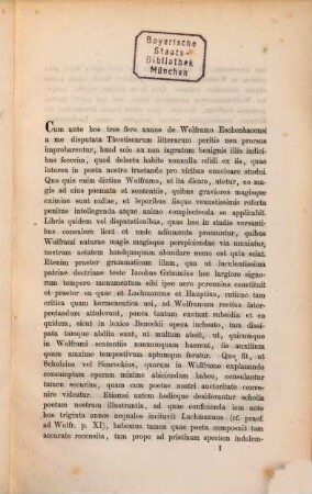De nonnullis locis Wolframianis : adiecta est tabula lapide expressa