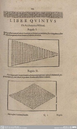 Liber Quintus. De Arithmetica Militari.