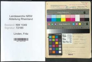 Entnazifizierung Fritz Linden , geb. 08.09.1892 (Polizeimeister)
