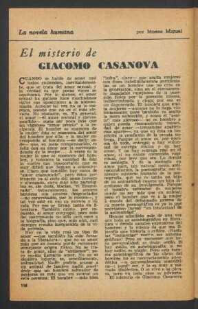 El misterio de Giacomo Casanova : La novela humana