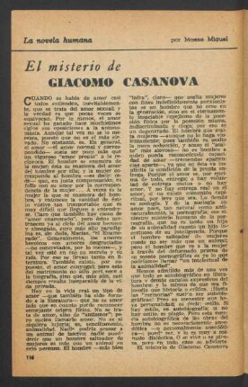 El misterio de Giacomo Casanova : La novela humana