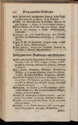 Fertig gewordene Musikbücher und Musikalien.
