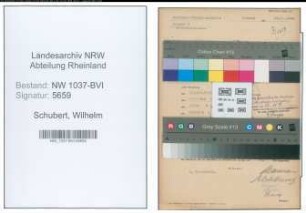 Entnazifizierung Wilhelm Schubert , geb. 29.06.1902 (Arbeiter)