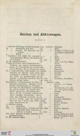 Zeichen und Abkürzungen