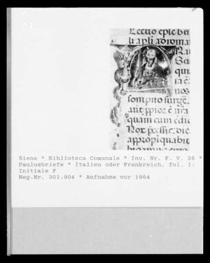 Paulusbriefe — Initiale F, Folio fol. 1