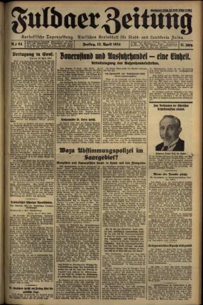 Ausgabe vom Freitag, den 13. April 1934.