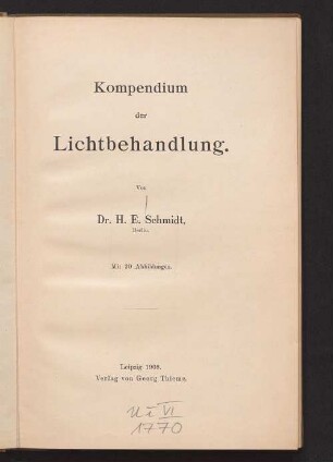 Kompendium der Lichtbehandlung