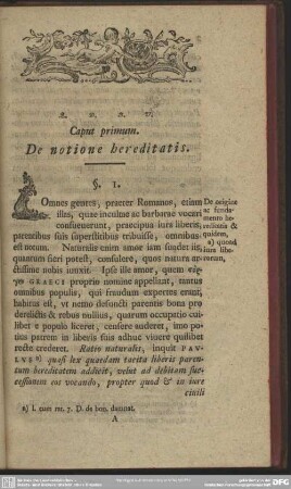 Caput Primum. De notione hereditatis