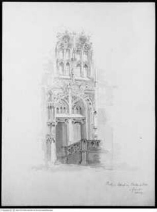 Gotisches Portal in Gent (Seitenportal des Rathauses)
