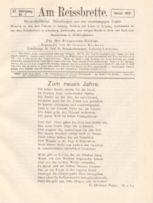 Nr. 1. Januar 1910.