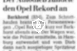 Der Autodieb zündete [Name maskiert] Rekord an