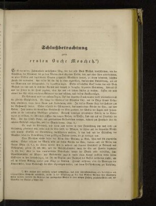 Schlußbetrachtung zum ersten Buche Moscheh.