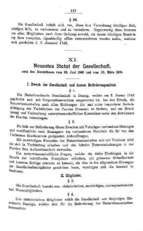 XI. Neuestes Statut