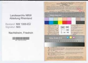 Entnazifizierung Friedrich Nachtsheim, geb. 21.07.1895 (Arzt)