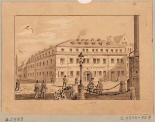 Die alte Kreuzschule in Dresden südlich der Kreuzkirche an der Ecke zur Schulgasse