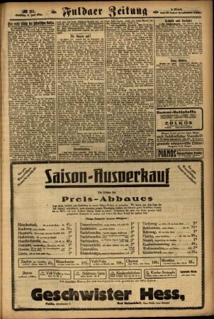 Zweite Ausgabe vom Dienstag, den 08. Juli 1924.