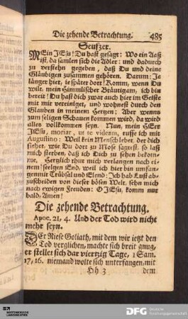Die zehende Betrachtung.