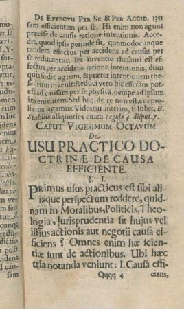 Caput Vigesimum Octavum De Usu Practico Doctrinæ De Causa Efficiente.