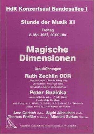 Stunde der Musik XI / Magische Dimensionen