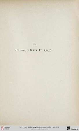 II. Caere, ricca di oro
