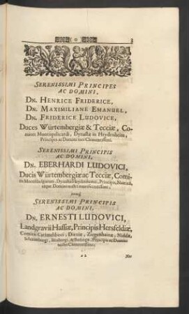 Serenissimi Principes Ac Domini, [...]