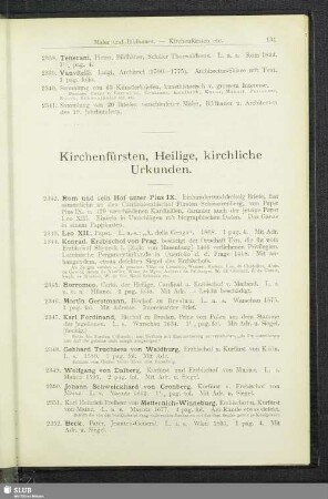 Kirchenfürsten, Heilige, kirchliche Urkunden