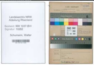 Entnazifizierung Walter Schumann , geb. 07.01.1897 (Reg.Inspektor)