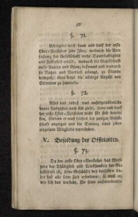 V. Besoldung der Officianten.