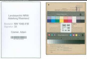 Entnazifizierung Adam Cremer , geb. 26.03.1897 (Feuerwehrmann)