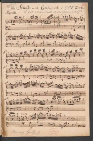 Sonaten; cemb; C-Dur; H 178; Wq 65/41