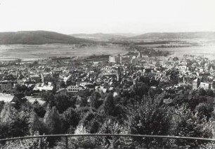 Sonneberg, Stadtansicht : Sonneberg. Stadtansicht vom Schönberg gegen Steinachtal und Muppberg von Osten