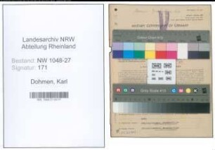 Entnazifizierung Karl Dohmen , geb. 20.11.1900 (Geschaeftsfuehrer)