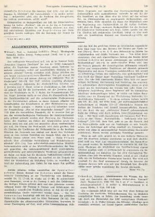 747-748 [Rezension] Wätzel, Paul, Schille, Gottfried [Hrsg.], Theologische Versuche