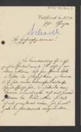 Brief von Michael Schnelle an Unbekannt