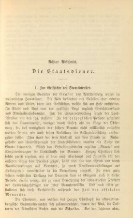 Achter Abschnitt. Die Staatsdiener