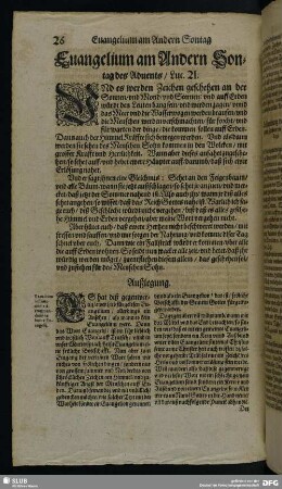 Evangelium am Andern Sontag des Advents,Luc. 21