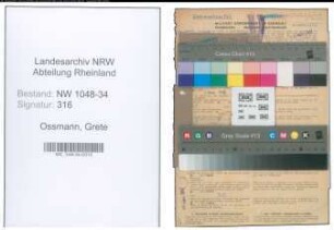 Entnazifizierung Grete Ossmann , geb. 21.04.1915 (Kindergaertnerin)