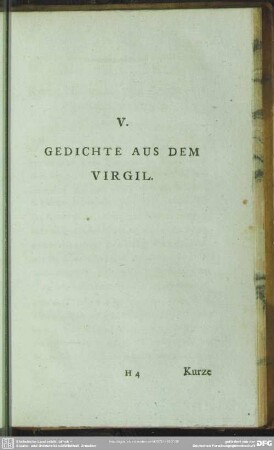 V. Gedichte aus dem Virgil