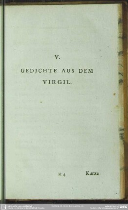 V. Gedichte aus dem Virgil