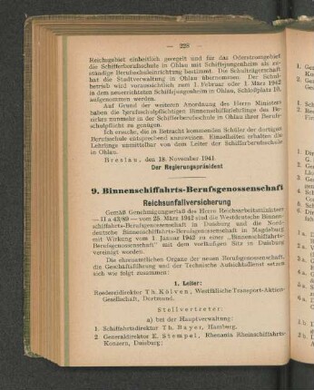 9. Binnenschiffahrts-Berufsgenossenschaft