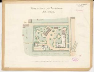 Kreiskrankenhaus, Insterburg Monatskonkurrenz November 1885: Lageplan; Maßstabsleiste
