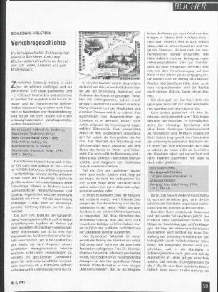 Schleswig-Holstein: Verkehrsgeschichte