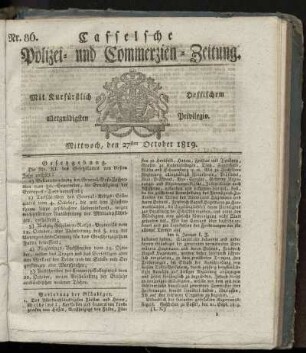 Nr. 86, Mittwoch, den 27sten October 1819