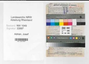 Entnazifizierung Josef Adrian , geb. 16.12.1894 (Korrespondent)