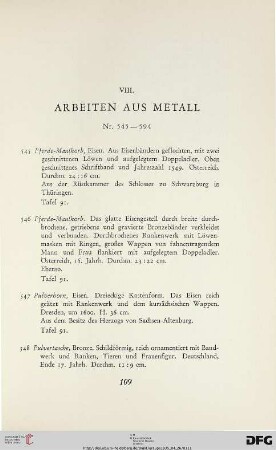 Arbeiten aus Metall (Nr. 545-594)