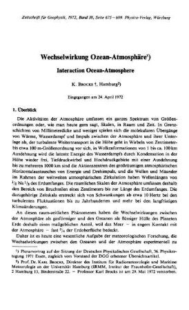 Wechselwirkung Ozean-Atmosphäre