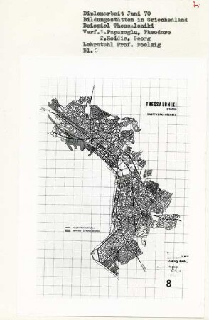 Bildungsstätten in Griechenland, Thessaloniki (Diplomarbeit bei Peter Poelzig): Plan, Hauptverkehrsnetz 1:200000