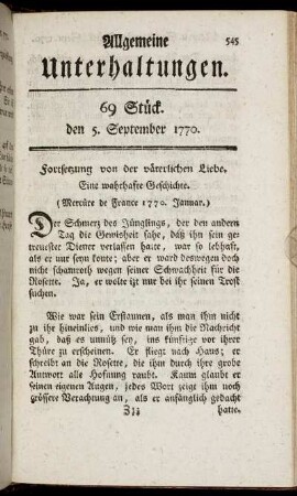 69 Stück. den 5. September 1770.